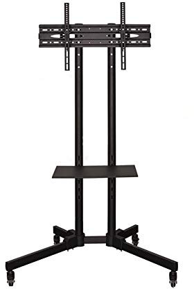 Mueble en Rack para TV Soporte de Suelo para Carrito de TV móvil con Bandeja | Soporte de Montaje para 32-100 Plasma/LCD/Led | Carro de exhibición para el hogar con Ruedas giratorias Que no Dejan m