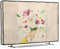 kwmobile Dust Cover for 32 TV Dust Cover - Linen Fabric TV Protector - Watercolor Flowers Dusty Pink/Violet/Yellow