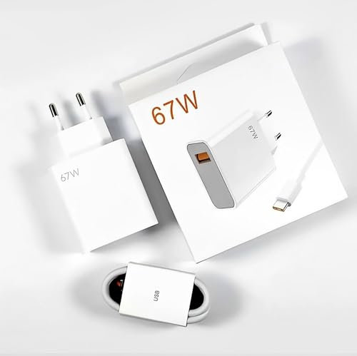 TESTOBOL Cargador Carga Rapida 67W, Cable Usb Tipo C, 6 A, 1 Metro, Universal, Compatible, Para Xiaomi, Redmin Note.
