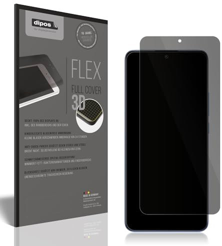 dipos Flex 1x Protector de Pantalla de privacidad Mate Compatible con Xiaomi 13T Pro, Compatible con Huellas Dactilares, Filtro Antiespía 2 vías