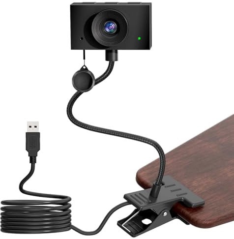 Danyesth Webcam for PC, Laptop Camera USB Webcam with Adjustable Gooseneck, Eye Contact 1080P Computer Camera for Presentation, Desktop Demo, Full-Body View, Video Call, Zoom, Teams, Skype (Black)