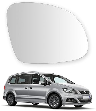 Convitex Rechts Spiegelglas für Tiguan 5N 2007-2018 Beheizbar, Konvex Ersatz Spiegel Glas für Sharan 7N1 7N2 2010-2015, Außenspiegel Glas für Seat Alhambra 710 711 10-18, Yeti 5L 09-17 Beifahrerseite