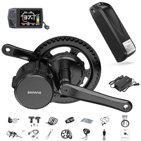Bafang 250W 48V BBS01B Kit Moteur Pedalier avec Batterie 48V17,5Ah Downtube et EKD01 Écran LCD, Kit de Conversion Moteur Central pour Vélo de Montagne, Route, Banlieue avec BB 68MM Ebike DIY Kit