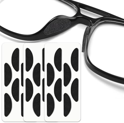 IGXX 32 Pairs Eyeglass Nose Pads,Soft Foam Nosepads D-Shape Soft Foam Self-Adhesive Nose Pads Anti-Slip Sponge Glasses Nose Pads for Sunglasses Eyeglasses Glasses (Black)