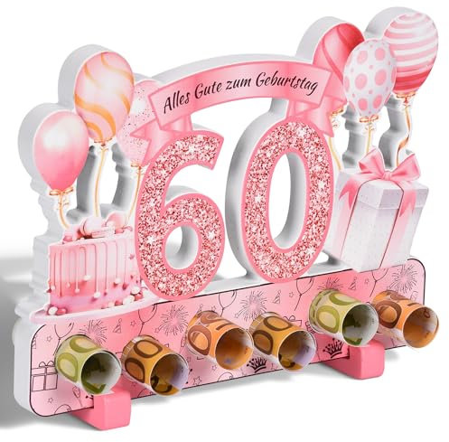 Geschenk 60 Geburtstag Frau, Deko 60. Geburtstag Frau, 60. ter Geburtstag Frau Roségold Deko, Geldgeschenke Alles Gute zum 60. Geburtstag,Geldgeschenke Verpackung ,Geschenk zum 60 Geburtstag Frau