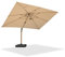PURPLE LEAF Parasol Déporté 3 x 4 m Rectangulaire, Grand Parasol De Jardin Extérieur Structure en Aluminium Finition Teck, Toile UPF 50+ avec 6 Positions D'inclinaison et Rotation à 360°, Beige