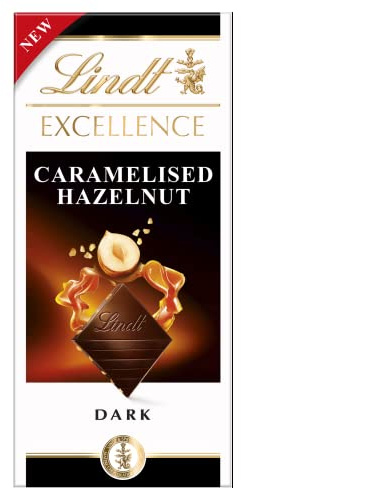 Lindt EXCELLENCE Caramelised Hazelnut, 100g (Pack of 10)