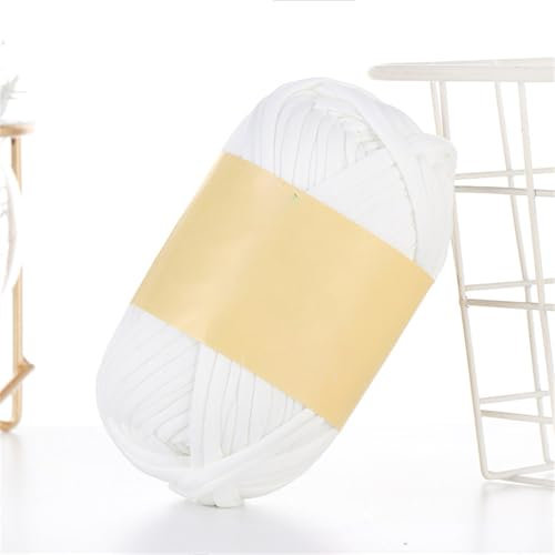 Tshirt Garn Zum Häkeln Textilgarn Hooked Bändchengarn Tshirt Yarn Taschen Jersey Schlauchgarn Häkelgarn for Hand DIY Bag, Blanket, Cushion, Crochet Projects, Home Decor (3 Stück,Rein)