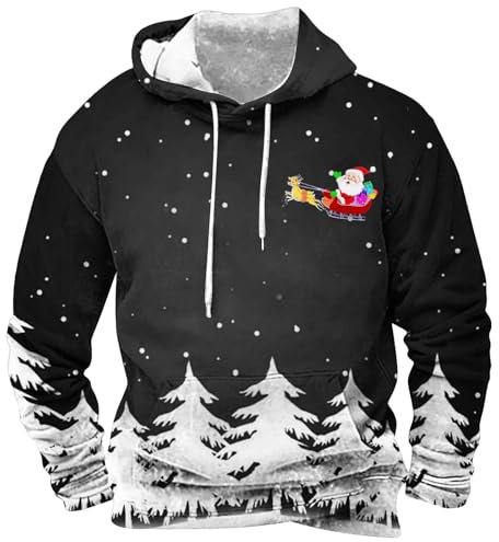 Toys Black of Friday Deals 2024 Weihnachtspullover Herren Lustig Weihnachten 3D Druck Hoodie Sweatshirt Kängurutasche Langarm Sweatshirt Baqueme Ugly Christmas Sweater adventskalender