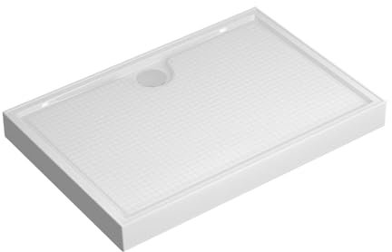 Plastic Shower Base with Self contained Drainage System White Bathroom Shower Pan Durable Shower Tray L 100cm/39in W 80cm/31in Ideal for Large Showers Easy to Install and Clean