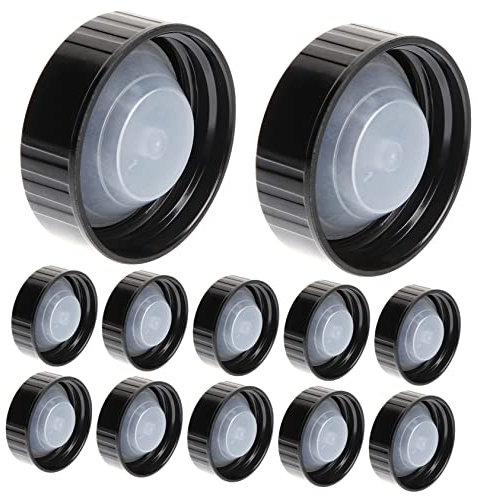 Beatifufu 12pcs Black Screw Cap Wine Bottle Lids Reusable Plastic Seal Caps for Home Brew Beverage Lids