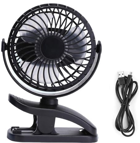 Cerioll Mini Ventilateur USB, Mini Ventilateur Portable De Bureau Pince USB, 3 Vitesses, 360 Vitesses Rotatives Pour Chambre À Coucher, Bureau, Poussette, Camping