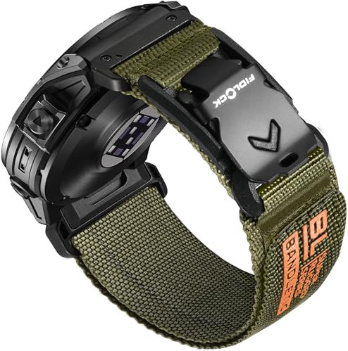 Bandletic Magnetbänder Fidlock V-Buckle Kompatibel mit Garmin Easy Fit 22mm Watch Armband Weiches Sport Nylon for Fenix E/8/7 6 Pro/5 Plus/Instinct 2 3/Forerunner 965/Approach S70 47mm/Quatix 7