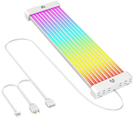 Hogvinnatil Cavo per scheda madre RGB a 24 pin, ARGB -PC, copertura cavi RGB PSU Extension Strip Cover Kit - Cavo prolunga scheda madre a 24 pin, alimentazione scheda madre, Argb, 5 V con diffuster