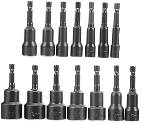 OSALADI 1set Magnetic Nut Driver Drill Bit Socket Adapter for Electric Screwdrivers and Wrenches Design Steel Construction for and Home Repairs