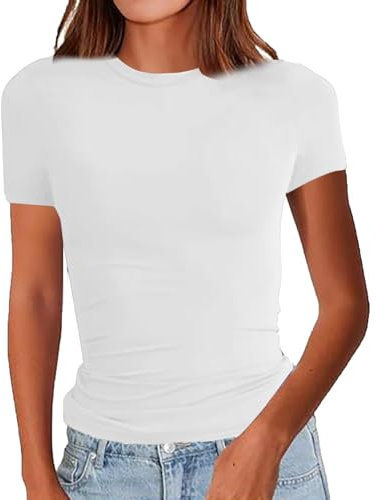 T Shirts Viola Donna in Saldo Camicia Donna Righe in Saldo Camicie Elegante Oversize Lino Verde Blu Royal Maglietta Cobalto Magliette Bianche Mezza Manica T Shirts Cotone Sportive Bianca Basic