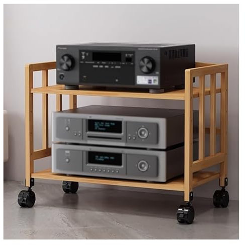 DECAKE Scaffale per componenti Stereo multimediali per Audio e Video Domestici, mobiletto per Giradischi, mobiletto per CD, Ricevitore, Altoparlante, Amplificatore, Centro di intrattenime
