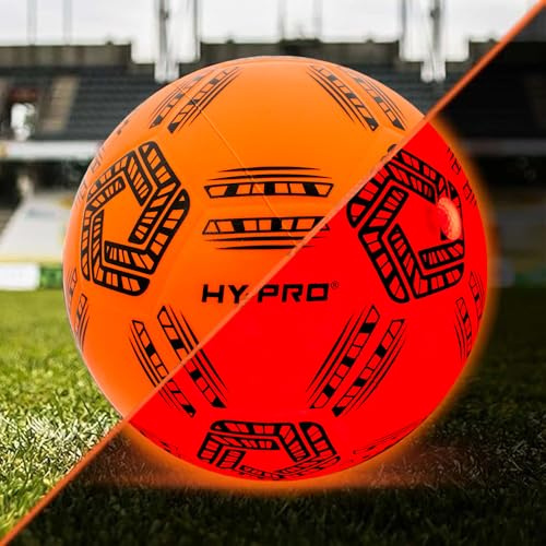 Hy-Pro Light Up LED Football Size 5 with Impact-Activated Lights & Pump - Light Up Ball with Auto-Shutoff & Enhanced Grip for Night Games - Suitable Footballs for All Ages