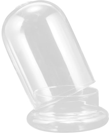 Toyvian Glaskuppel, U-FöRmige Klarglasglocke Mit Holzsockel Transparente Glasglocke Mit Loch Dekorative Cloche Dome FüR DIY Tischdekoration Langlebig und Bruchsicher