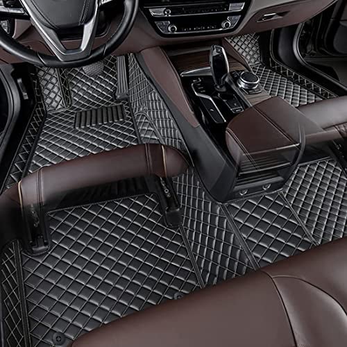 CSCBY Auto Fußmatten für Touran 1.Gen (1T) 2006-2010 2011 2012 2013 2014 2015 7-Seats (LHD), Leder Wasserdicht rutschfest Allwetterschutz Autoteppiche Autozubehör,Black Silver