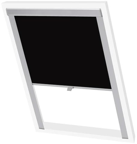 Verdunkelungsrollo Schwarz CK04, Dachfenster Rollo für Sonnenschutz, Innenbereich, wärmeabweisend, einfache Montage, 100% Polyester
