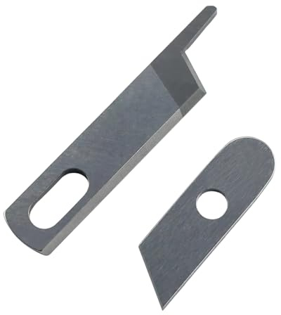BLOOY - 412585 550449 Obere und untere Klinge passend für Singer 14U Serie, Pfaff 756, Viking S15 Overlock-Nähmaschinenmesser