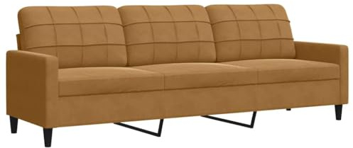 XHNIFBN 3-Sitzer Samtsofa 226 cm Breit Modernes Couch Braun mit Stabilität & Komfort für Wohnzimmer Jugendzimmer Büro Schlafzimmer Loft