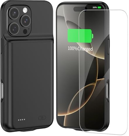 YISHDA Battery Case for iPhone 16 Pro Max 7000mAh Slim Portable Charging Case, Rechargeable Extended Battery Pack Protective Charger Case (6.9 Inch, Black)