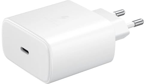 Samsung Caricatore USB - C, adattatore CA 65 W ultra veloce, adattatore USB - C a USB, caricatore samsung ricarica rapida, originale, senza cavo, bianco