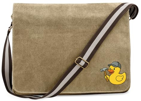 Huuraa Umhängetasche Quietscheente Handwerk Comic Gummiente 14 Liter Sahara Canvas Laptoptasche Geschenkidee