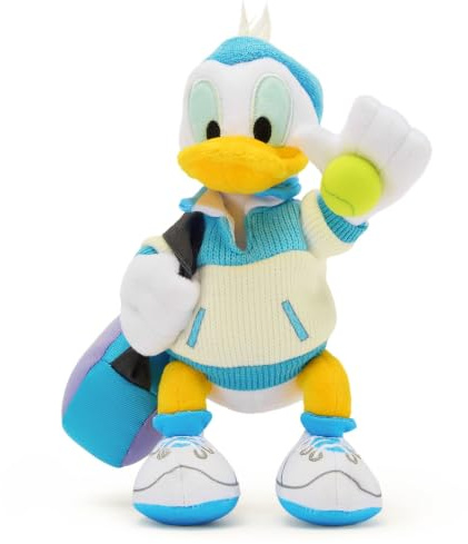 Disney Store Official - Donald Duck - Tennis - Mini Bean Bag Kuscheltier - Disney Plüsch-Charakter zum Sammeln mit Schläger und Tennisball - 23 cm