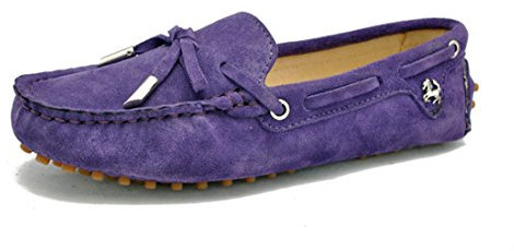MGM-Joymod, Mocassini da Donna, Casual, con Nodo in Pelle Scamosciata, per Camminare, Guida, Mocassini da Trekking.YB9602 Viola,EU37