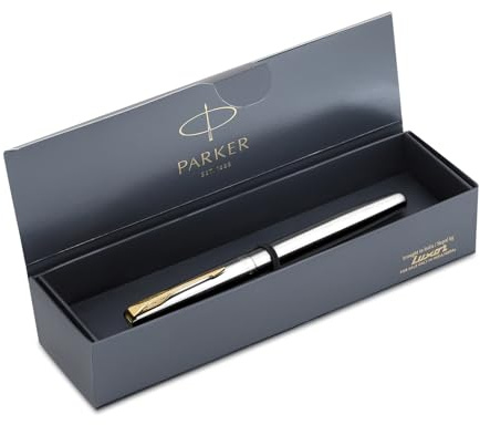 Parker Frontier Stainless Steel Gold Trim Fountain Pen | Corporate Gift | Ideal for Professional Use