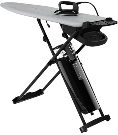 Laurastar Smart M, système de repassage, vapeur hygiénique tue les bactéries, les virus et les acariens, planche active, semelle active 3D, vapeur pulsée, température unique, roues intégrées,