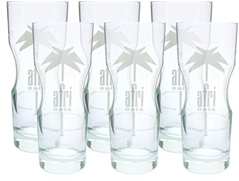 Afri Cola Longdrink Form Gläser 6 Stück 0,30l - mit Füllstrich