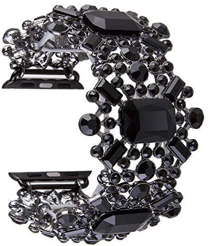 VIQIV Glitzer-Armband, kompatibel mit Apple Watch, 38 mm, 40 mm, 41 mm, 42 mm, 44 mm, 45 mm, 49 mm, iWatch Serie SE 9, 8, 7, 6, 5, 4, 3, 2 Ultra, eleganter Strassschmuck, Metallarmband, Armreif für