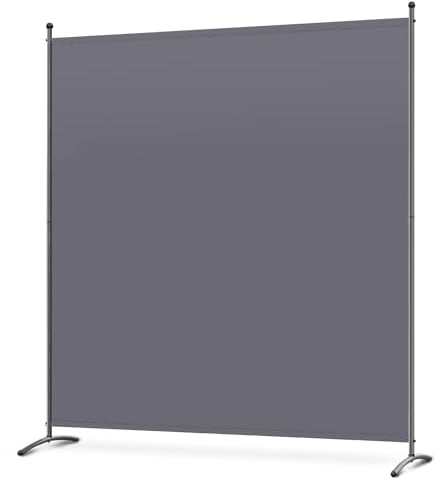 Angel Living Protective Screens Folding Screen Room Partitions Garden Privacy Outdoor Screens for Patio Privacy, 1 Panels (163 x 180cm, Grey)