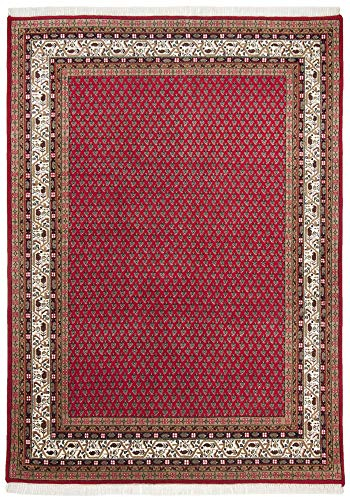 Theko | Klassischer Orientteppich aus 100% Schurwolle - Chandi Mir | handgeknüpft | Rugmarksiegel | Rot | 60 x 90 cm