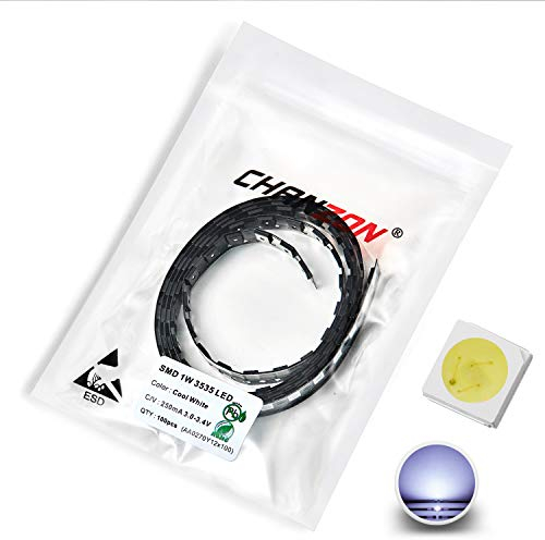Chanzon 100 piezas SMD 3535 Luces de diodo LED de montaje en superficie DC 3.15-3.4V 250mA Bombilla de iluminación Lámparas Componentes electrónicos Diodos emisores de luz indicadora