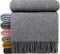 STTS International Wolldecke 100% Schurwolle Wohndecke in versch. Farben 140 x 200 cm Tagesdecke Schurwolldecke Woll-Plaid Tirol (Grau (NZ 1), 140 x 200 cm)