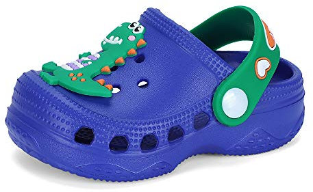 LACOFIA Zuecos de jardín para Infantil niños Sandalias Clogs de Playa/Piscina Antideslizantes Zapatillas de Verano para niños Azul 26/27
