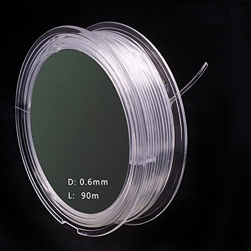 Callenbach Gummiband für Armbänder, Elastisches Nylonschnur Gummibänder Nylonfaden Transparent Reißfest Schmuckband Durchsichtiger Faden Elastisch Schmuckfaden Gummifaden Perlenband Basteln 0.6mm 90m