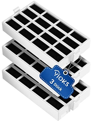 VIOKS Luftfilter 3 Stück Ersatz für Whirlpool 481248048172 C00312451 Microban ANT001, ANT-001, ANTF-MIC Antibakterielle Hygienefilter Filter für Kühlschrank Kühlgeräte Kühlgefrierkombination