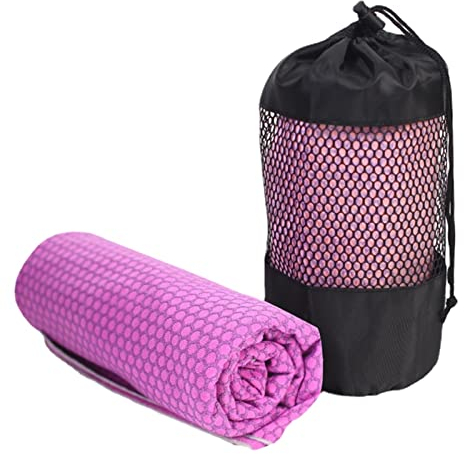 WWYL Yoga Handtuch rutschfest, Quick Dry Mikrofaser Yogatuch,Hot Yoga Towel Mit Antirutsch-Noppen, Gymnastikmatte Für Yoga, Pilates, Sport, Gymnasik Und Training (183 x 63 centímetros,# - E)