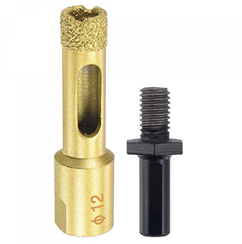 sourcing map Brazed Diamond Core Drill Bits 12mm Hole Saws with M10 Arbor Adapter for Porcelain Tile Marble Concrete Stone Brick