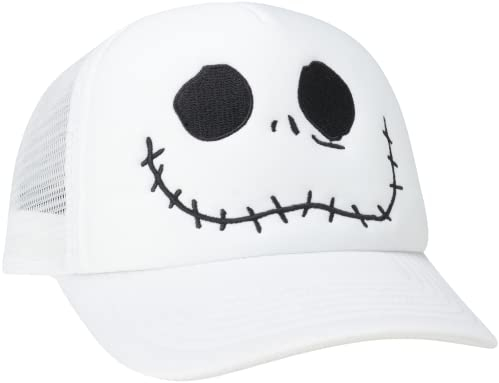 Disney Nightmare Before Christmas Trucker Hat Snapback Baseball Cap für Herren Jack Skellington Weiß, Jack Skellington White, Einheitsgröße