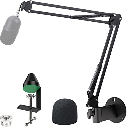 Razer Seiren Mini Mikrofonarm, Wandhalterung Boom Arm mit Mikrofonabdeckung, Schaumstoff und Tischhalterung, Mikrofonständer mit Windschutzs-Pop-Filter für Razer Seiren Mini Mic von YOUSHARES