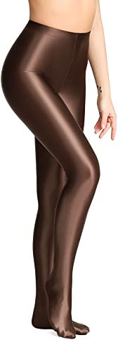 SOFSOT Plus Size 200D Lucido Footed Shiny Tights Pilates Yoga Pants Leggings a Vita Alta