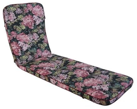 Angerer Freizeitmöbel GmbH Auflage für Gartenmöbel - Liegenauflage Made in Germany (Schwarz-Bunt geblümt)