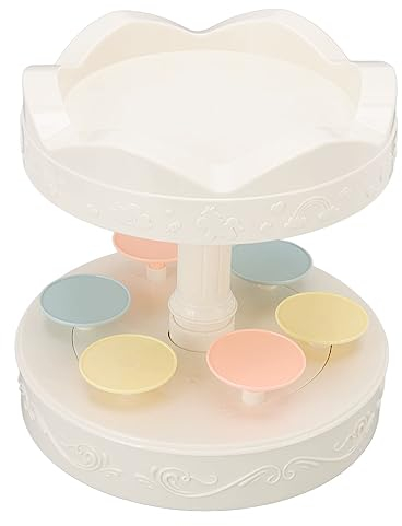 Rotating Cupcake Stand, Dessert Stands Cake Stand Automatic Revolving Double Layer Carousel Dessert Machine Rotating Display Plate, for Birthday Wedding Graduation